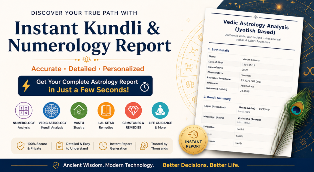 Instant Kundli & Numerology Report Online: Complete Life Insights in Seconds
